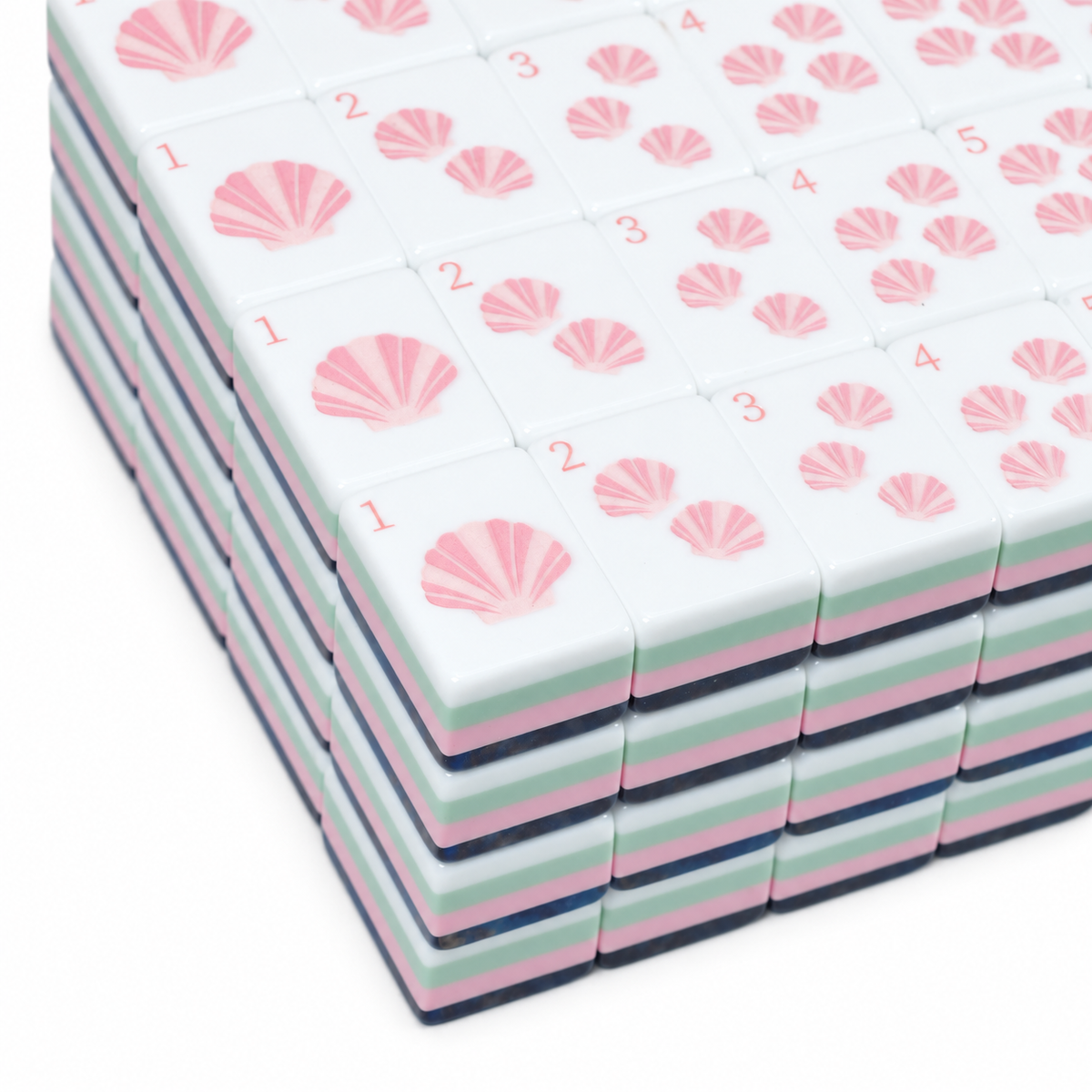 Azure Tides Mahjong Tiles Set