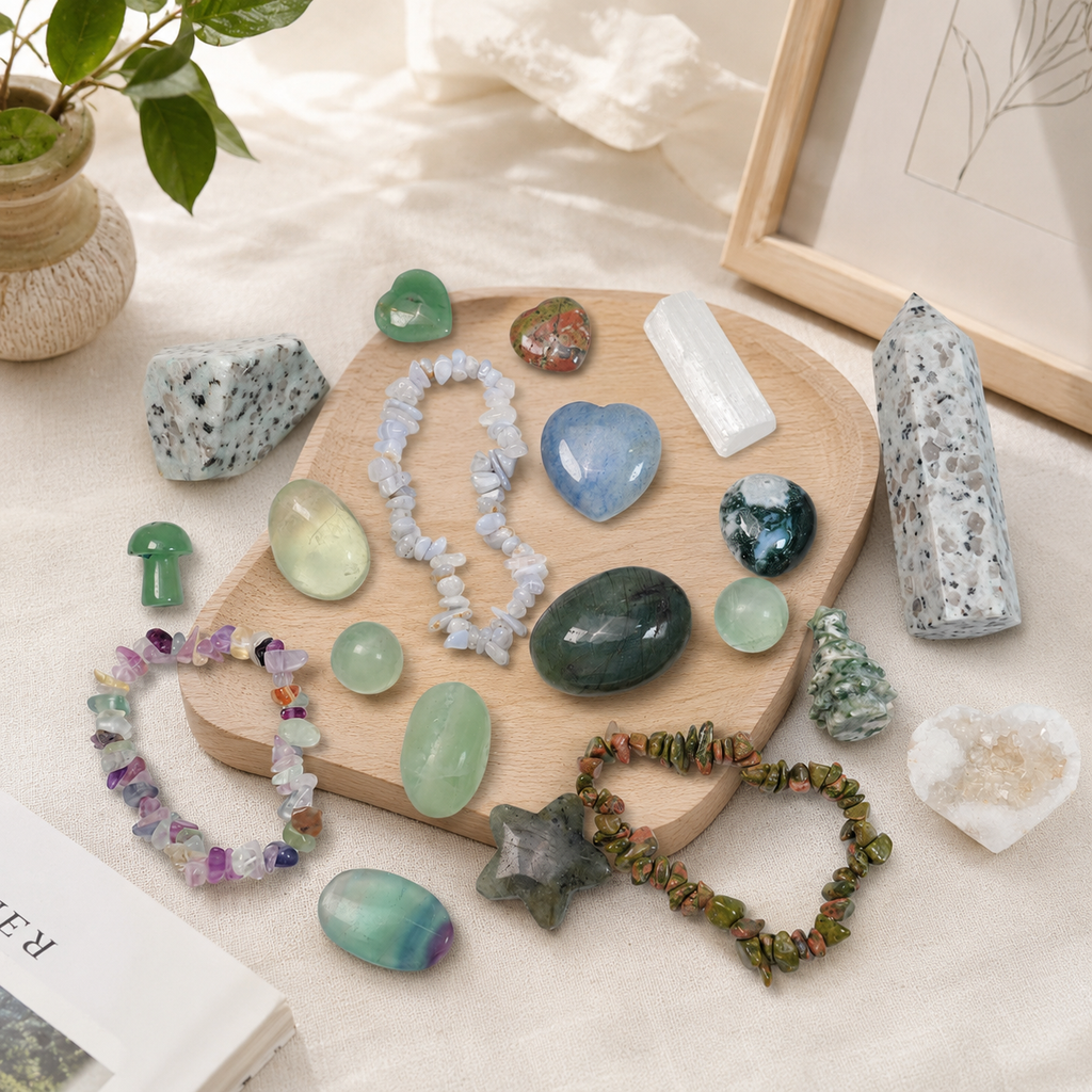 20Pcs Natural Crystal Stone Random Set | Healing Crystal Kit for Meditation, Yoga & Home Decor