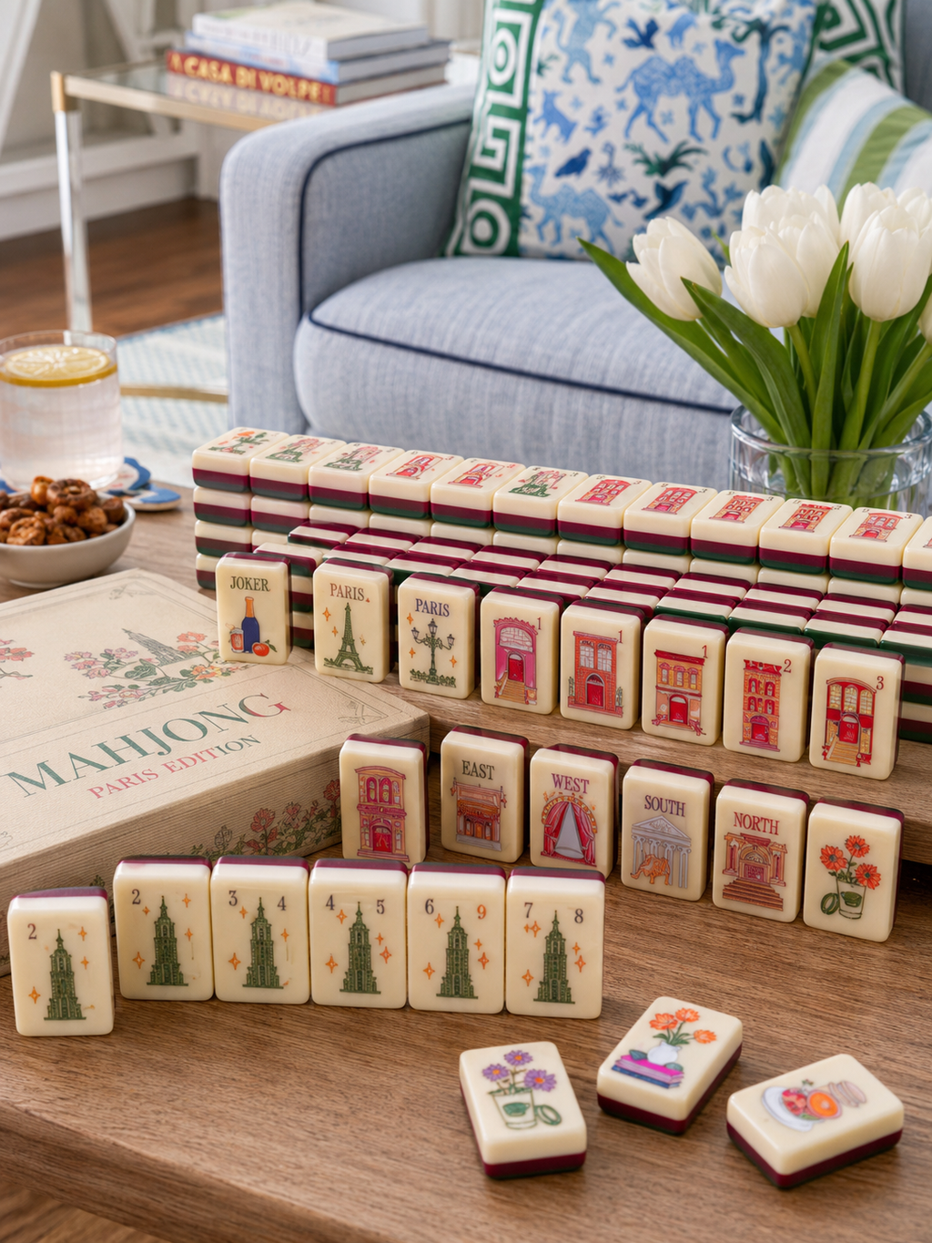 Paris Tower Mahjong Tile Set
