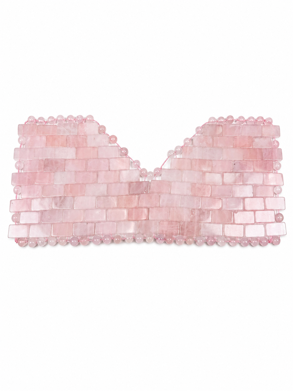 Natural Rose Quartz Crystal Eye Mask, Hand‑Woven Cooling Eye Mask for Facial Spa Relaxation, Reduce Puffiness, Premium Drawer Gift Box Included