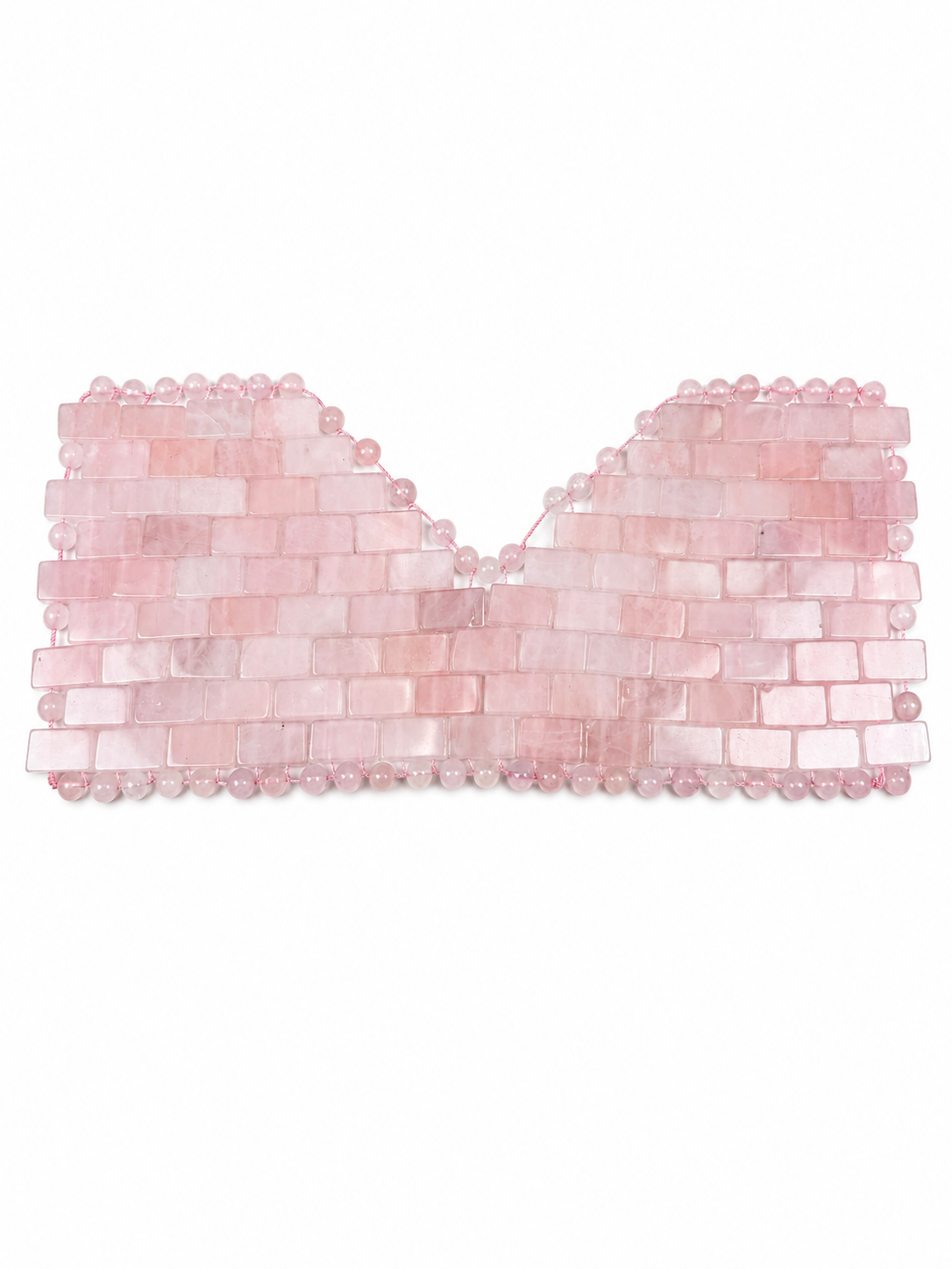 Natural Rose Quartz Crystal Eye Mask, Hand‑Woven Cooling Eye Mask for Facial Spa Relaxation, Reduce Puffiness, Premium Drawer Gift Box Included