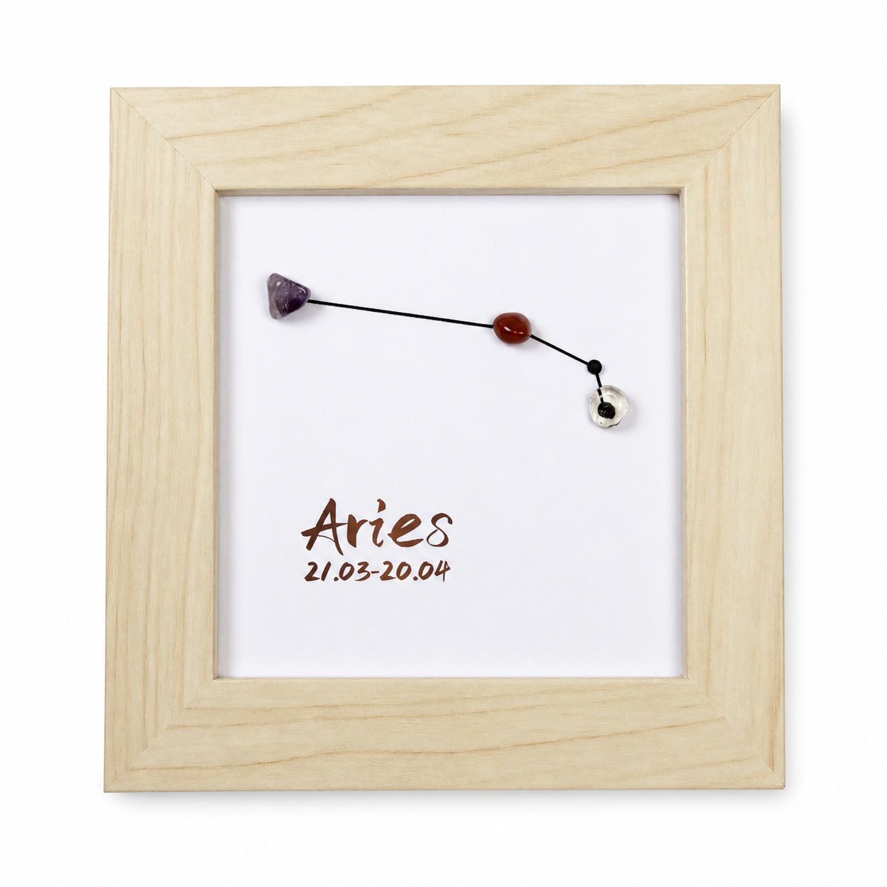 Aries Constellation Crystal Shadow Box Frame, Natural Gemstone Zodiac Sign Wall & Table Decor, Zodiac Birthday Gift
