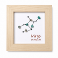 Virgo Constellation Crystal Shadow Box Frame, Natural Gemstone Zodiac Sign Wall & Table Decor, Zodiac Birthday Gift