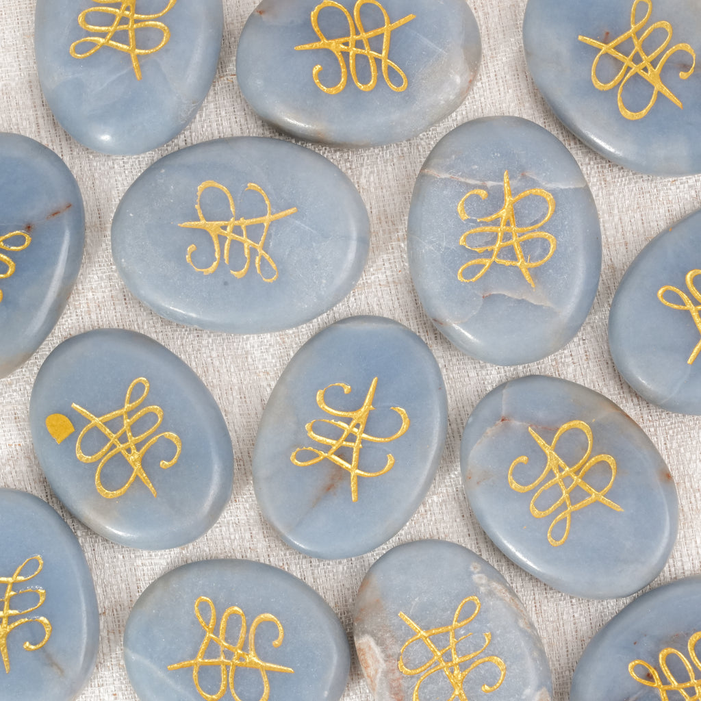 Angelite Palm Stone