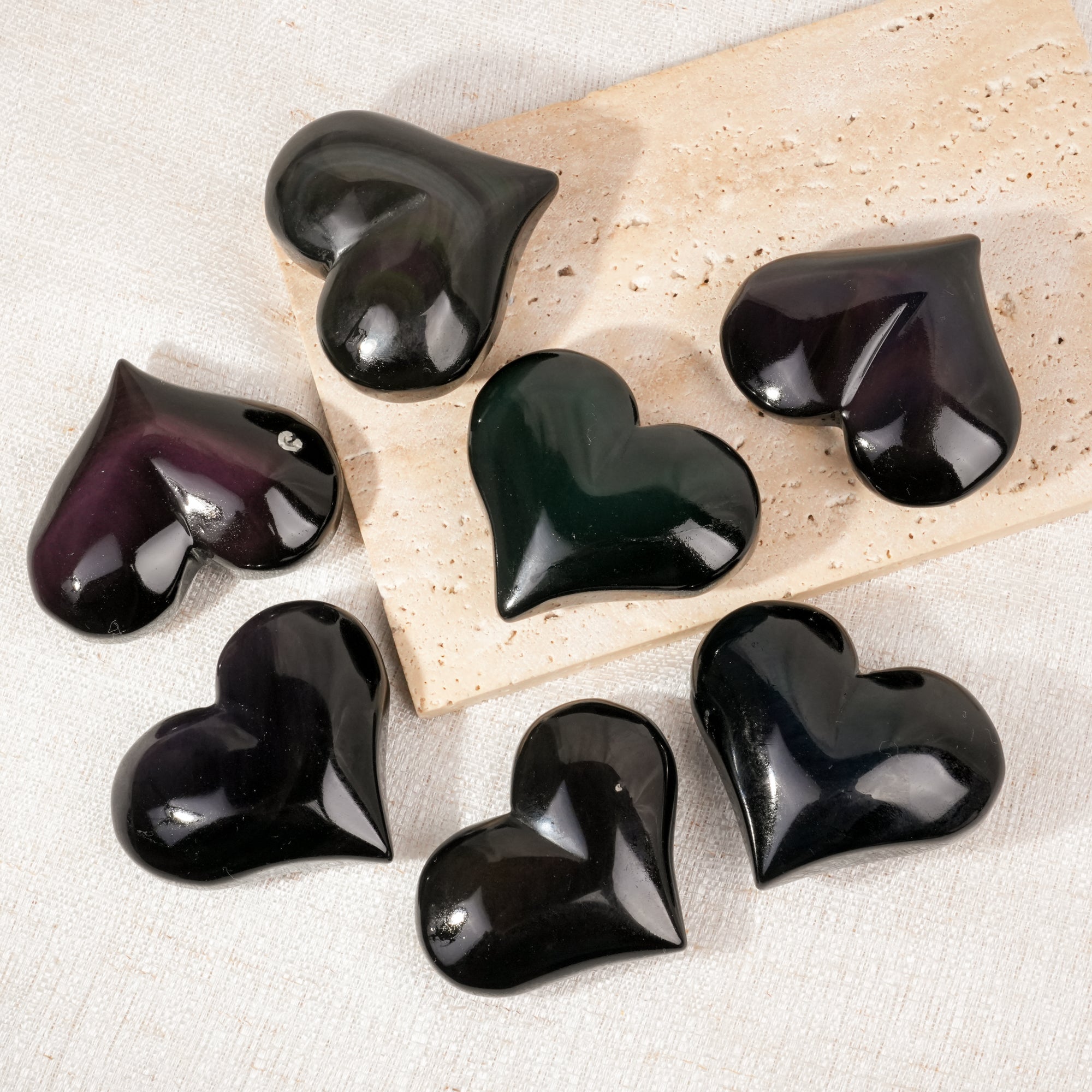 Rainbow Obsidian Heart 1