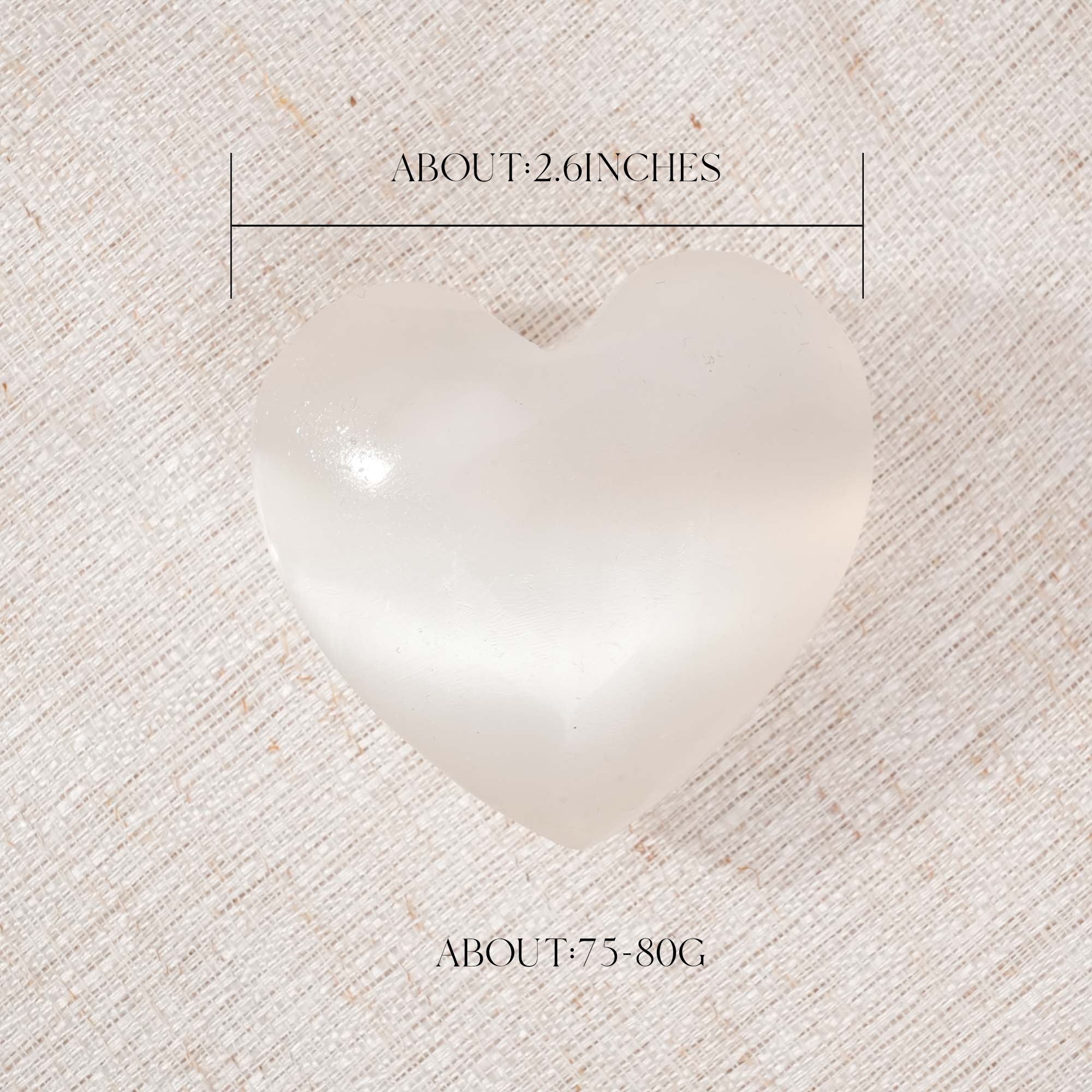 Selenite Heart Palm Stone