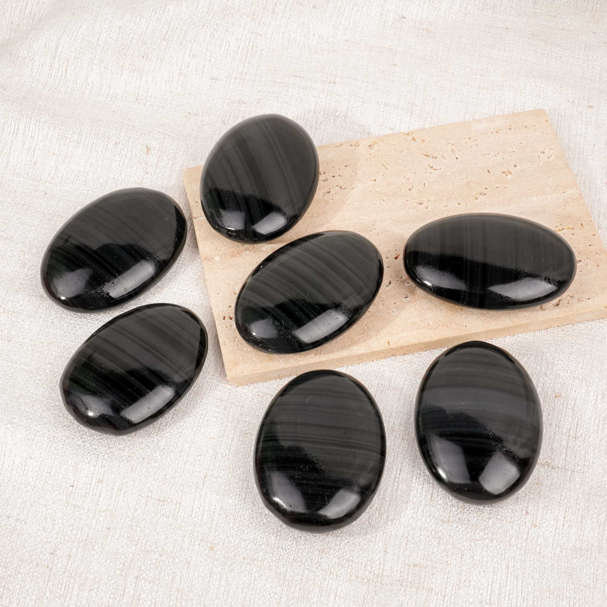 Midnight Lace Obsidian Palm Stone