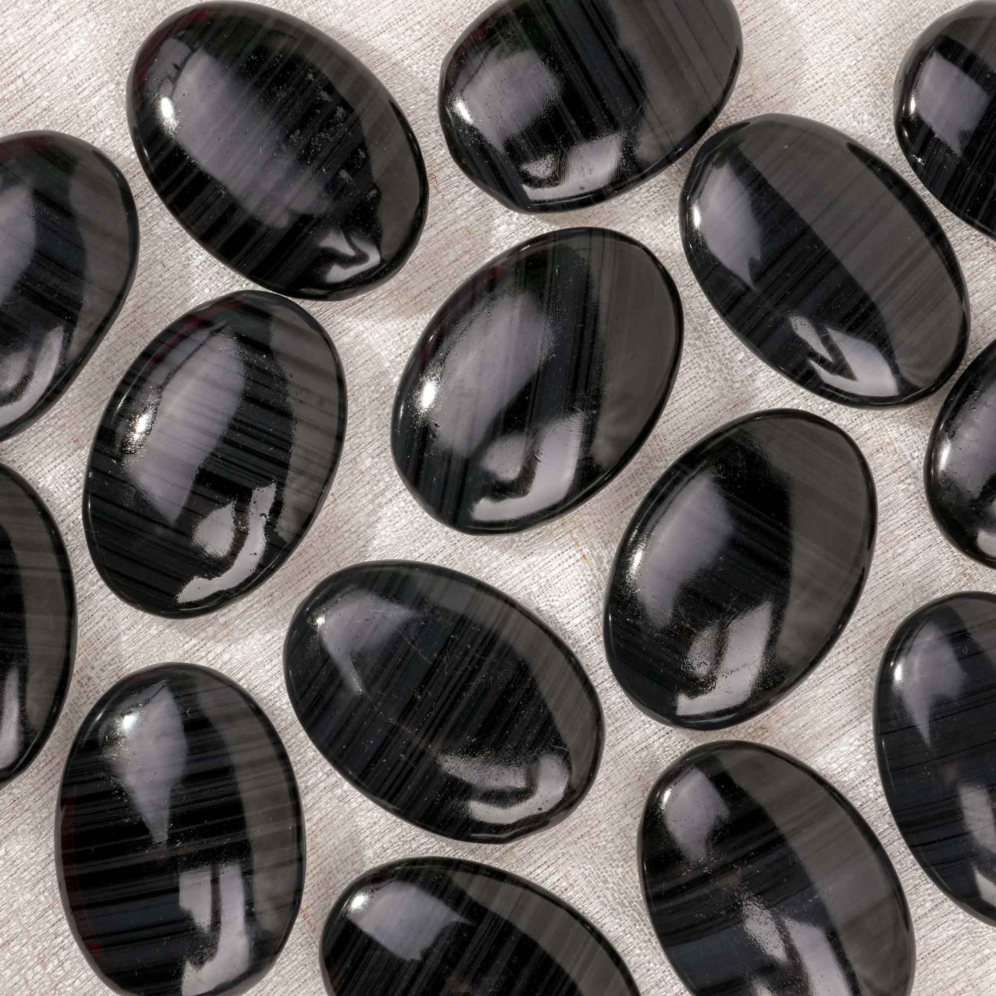 Midnight Lace Obsidian Palm Stone