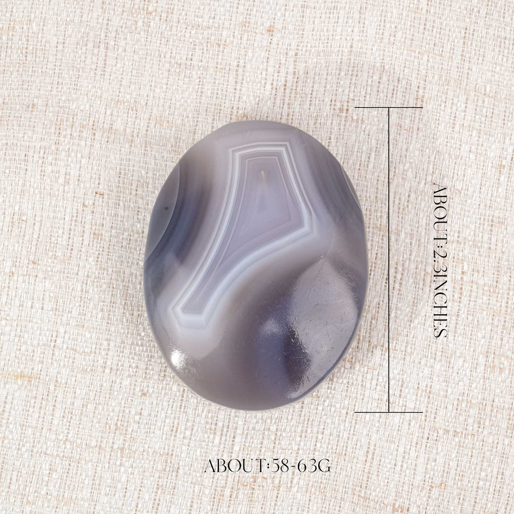 Gray Agate Palm Stone