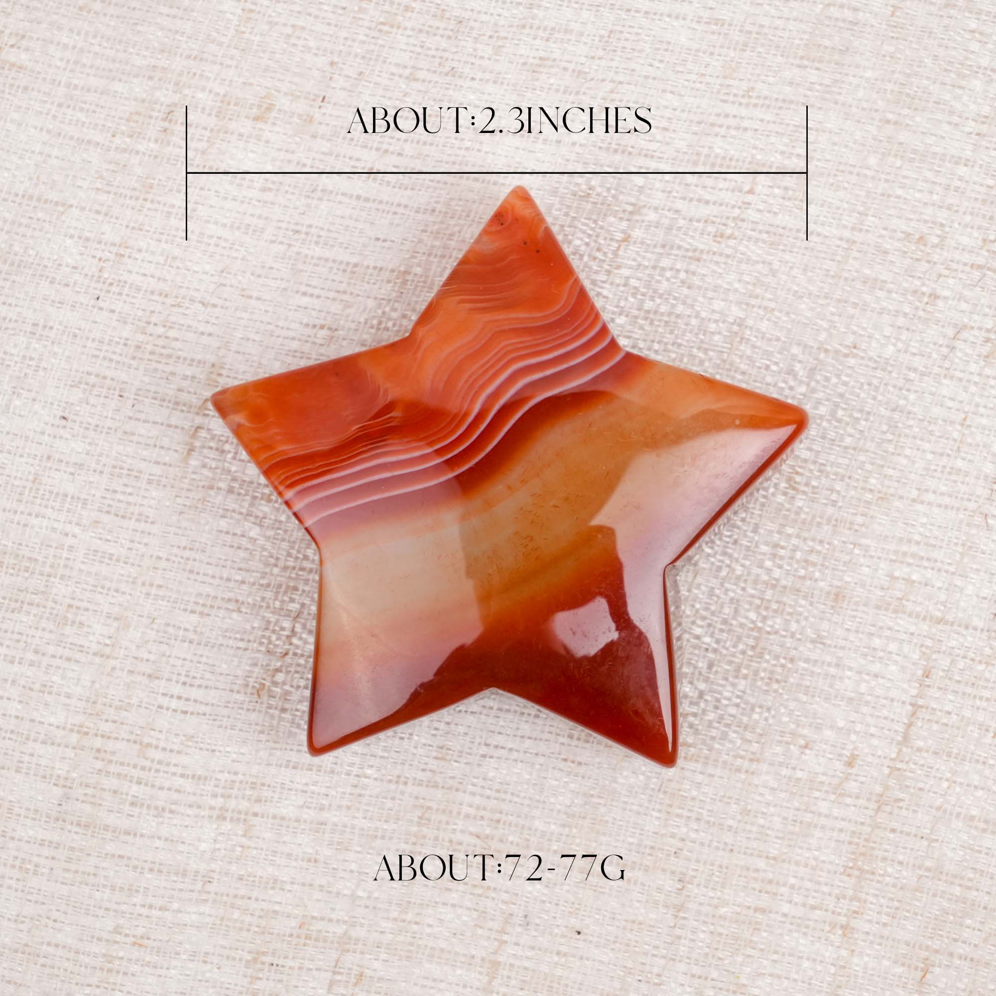 Red Sardonyx Pentagram Palm Stone