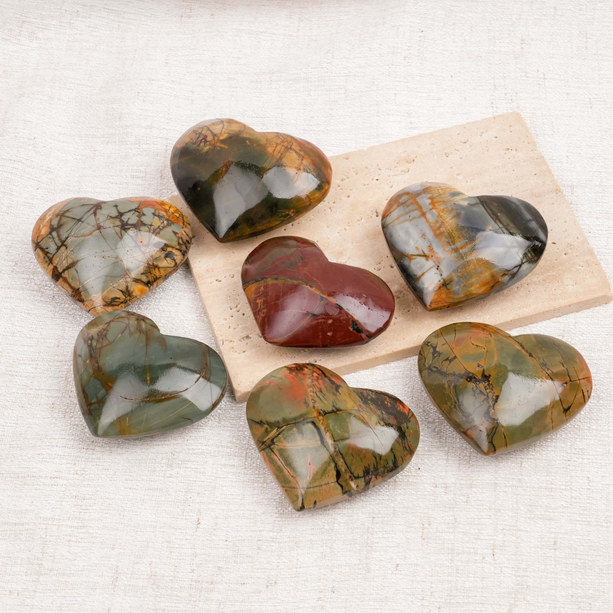 Cherry Creek Jasper Heart Palm Stone