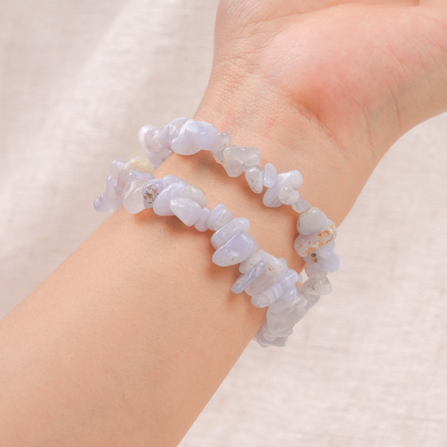 Blue Lace Agate Chip Bracelet