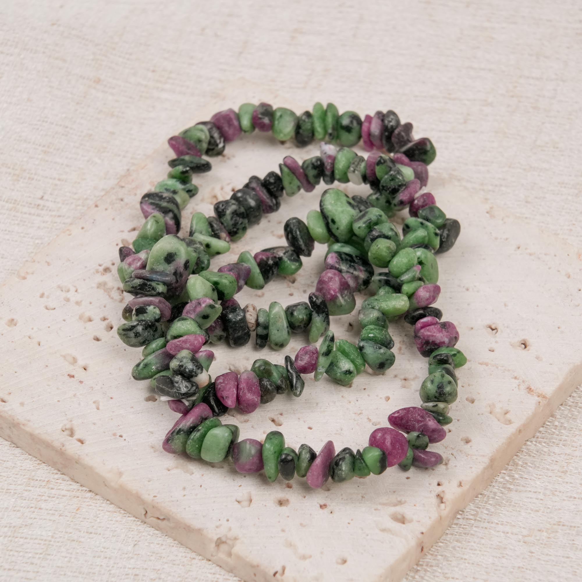 Ruby in Zoisite Chip Bracelet