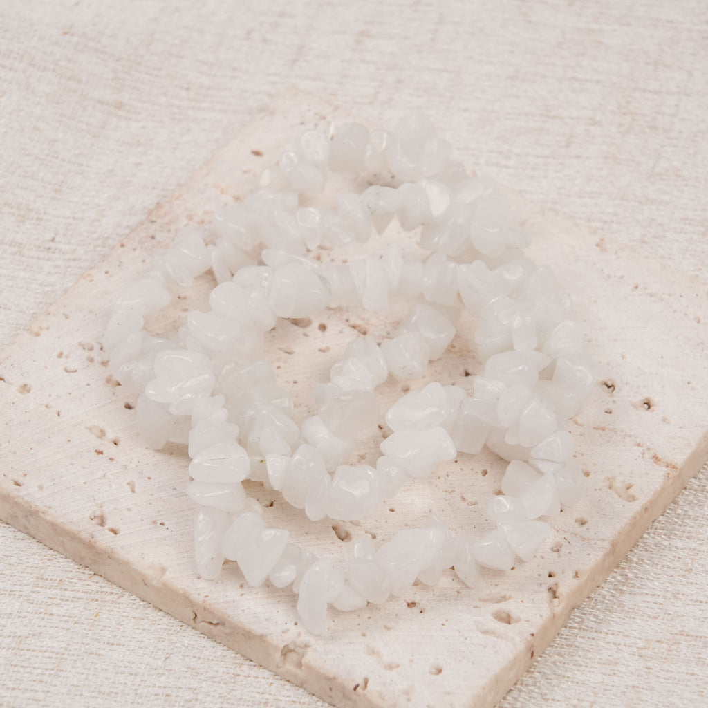 White Jade Chip Bracelet