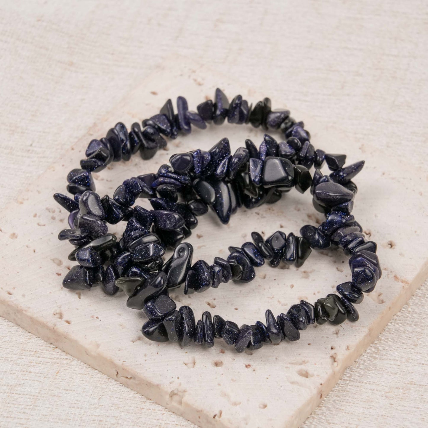Blue Sand Stone Chip Bracelet