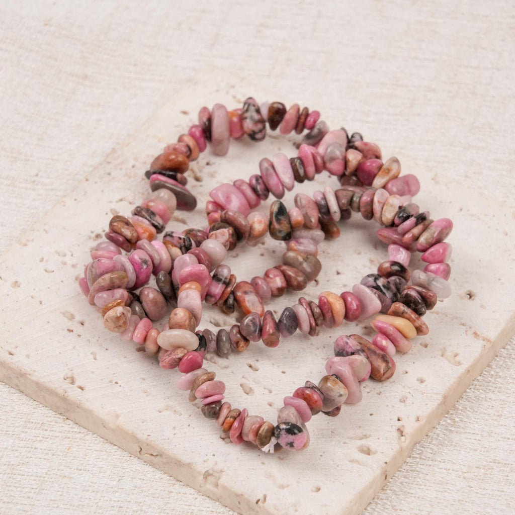 Black Rhodonite Chip Bracelet