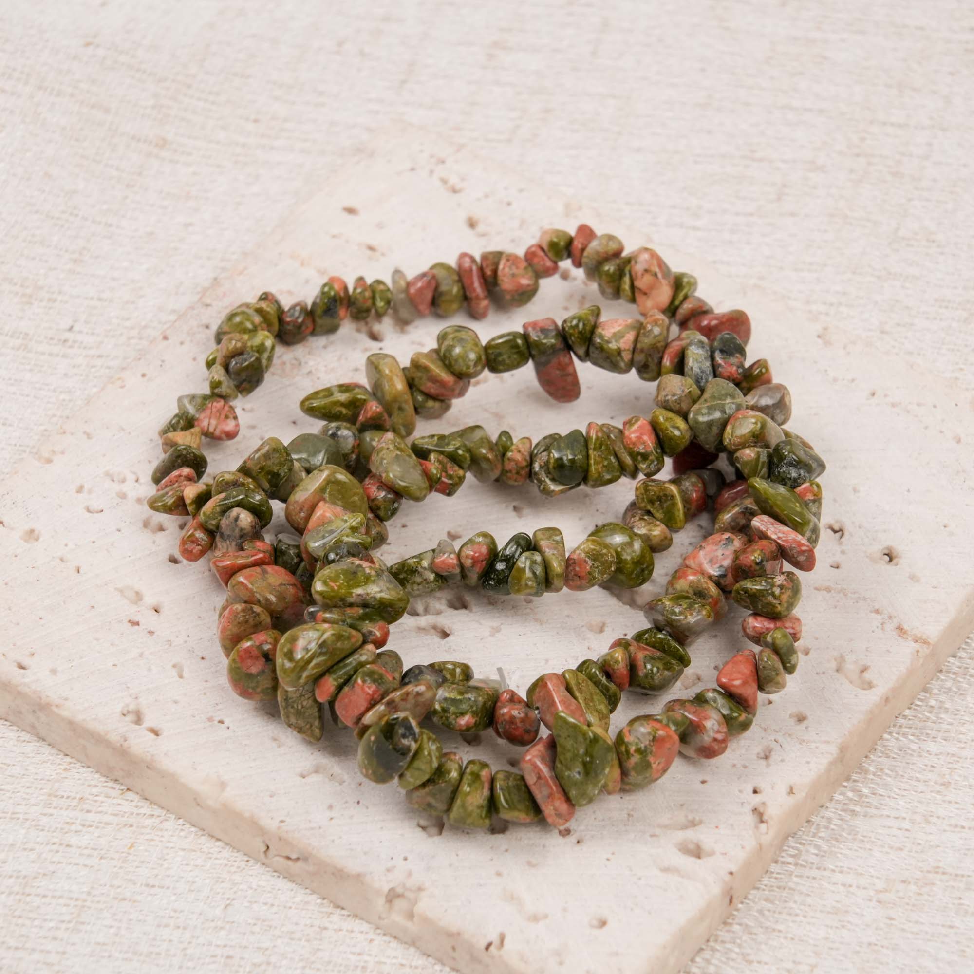 Unakite Chip Bracelet
