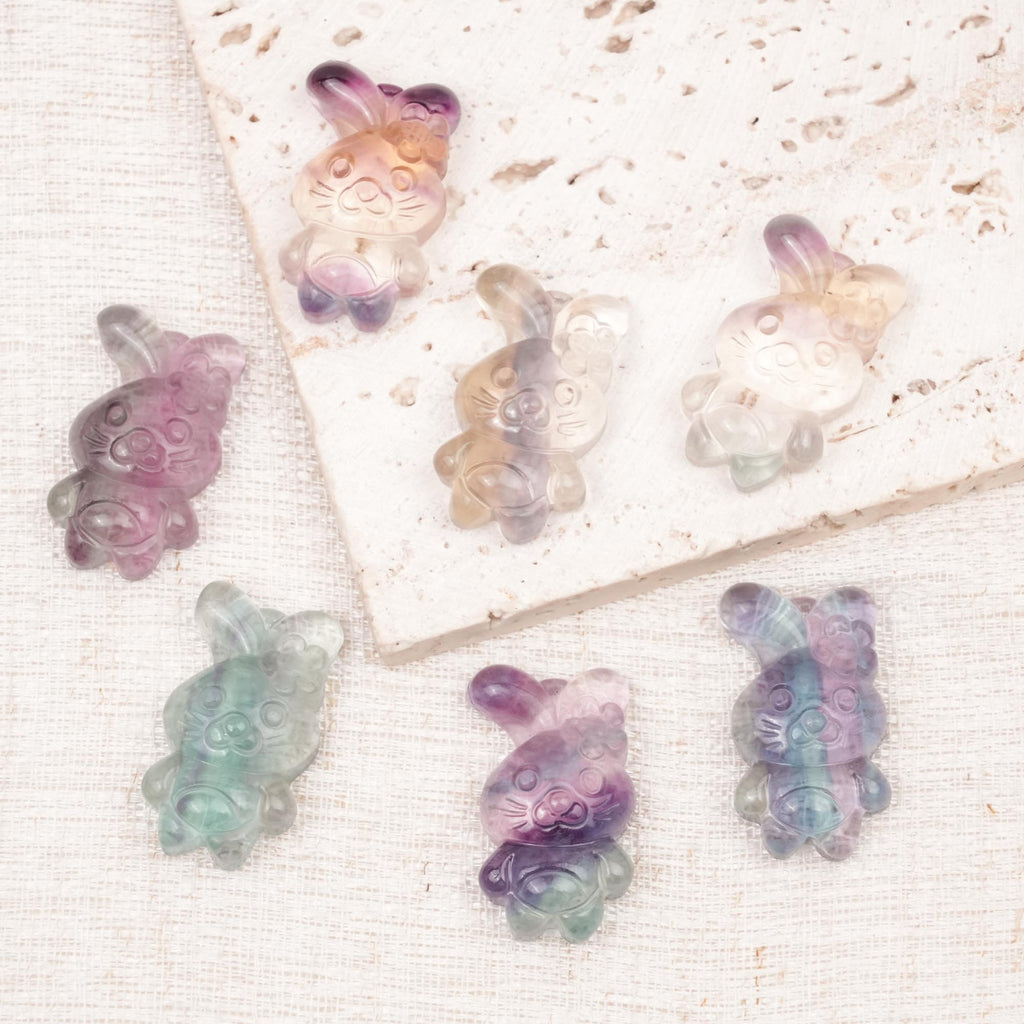 Fluorite Bunny Carving