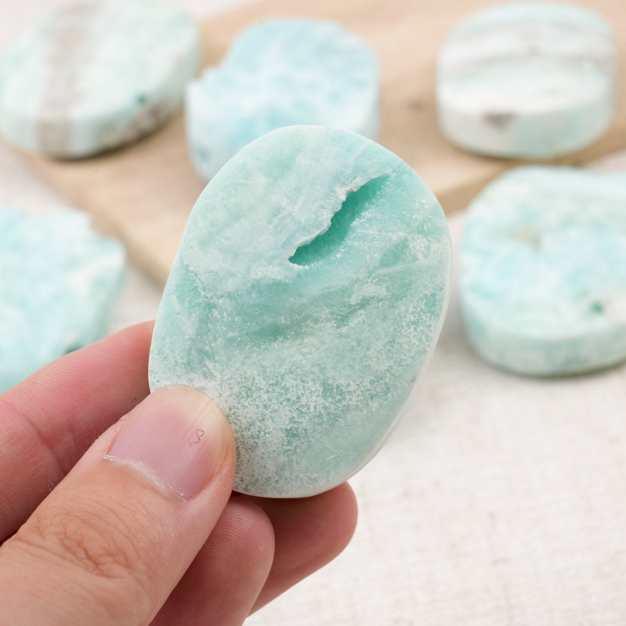 Hemimorphite Palm Stone