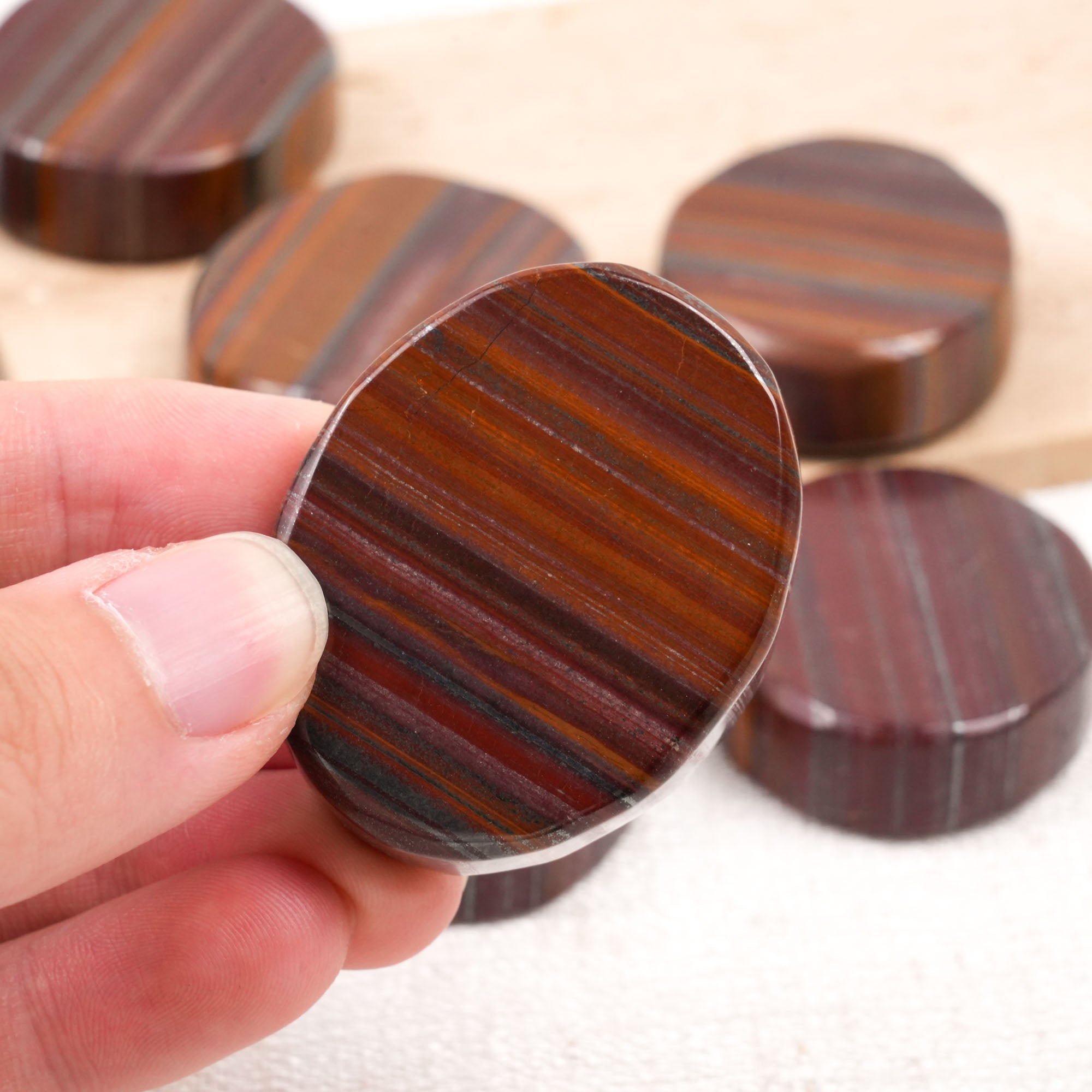Iron Tiger Eye Palm Stone