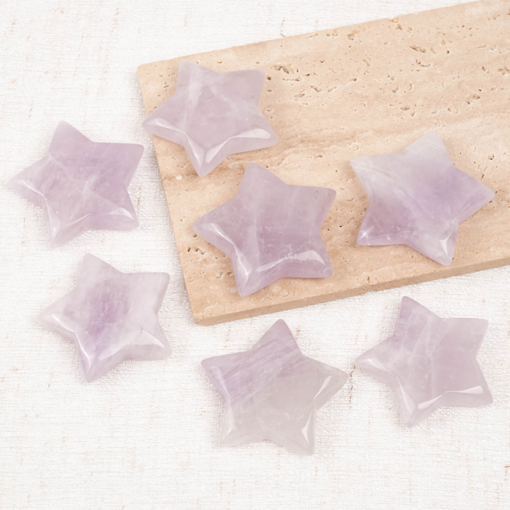 Amethyst Pentagram Palm Stone