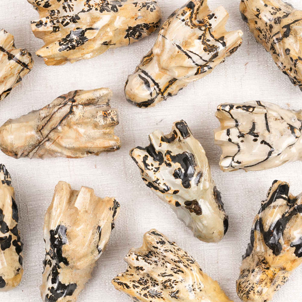 Picture Jasper Dragon Head Carving