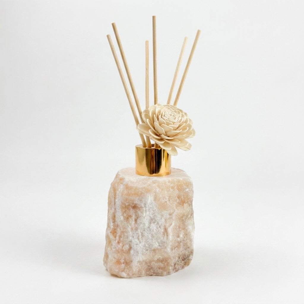 Himalayan Salt Crystal Reed Diffuser Gift Set | Natural Rock Salt Aroma Diffuser for Home Bathroom Decor