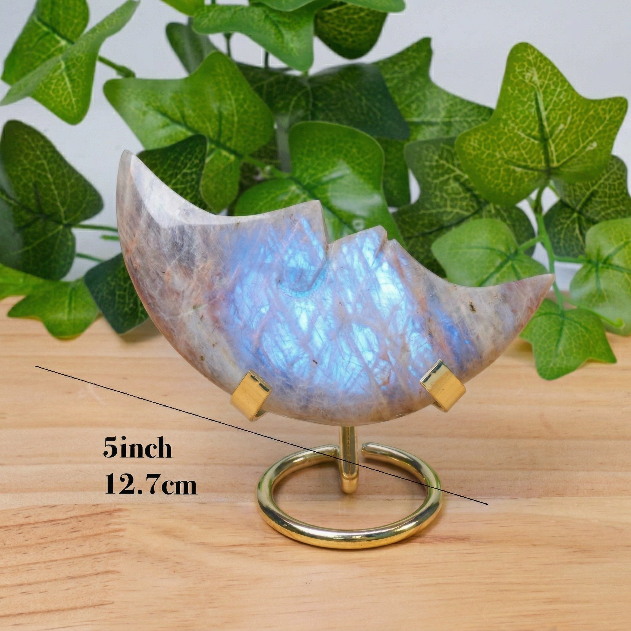 Blue Moonstone Moon  | Natural Glow Celestial Jewelry for Women, Handmade Gift