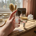 Hand‑Carved Crystal Glass Perfume Bottle Gift Set, Empty Mini Refillable Perfume Vial for Essential Oil, Decor Gift Box
