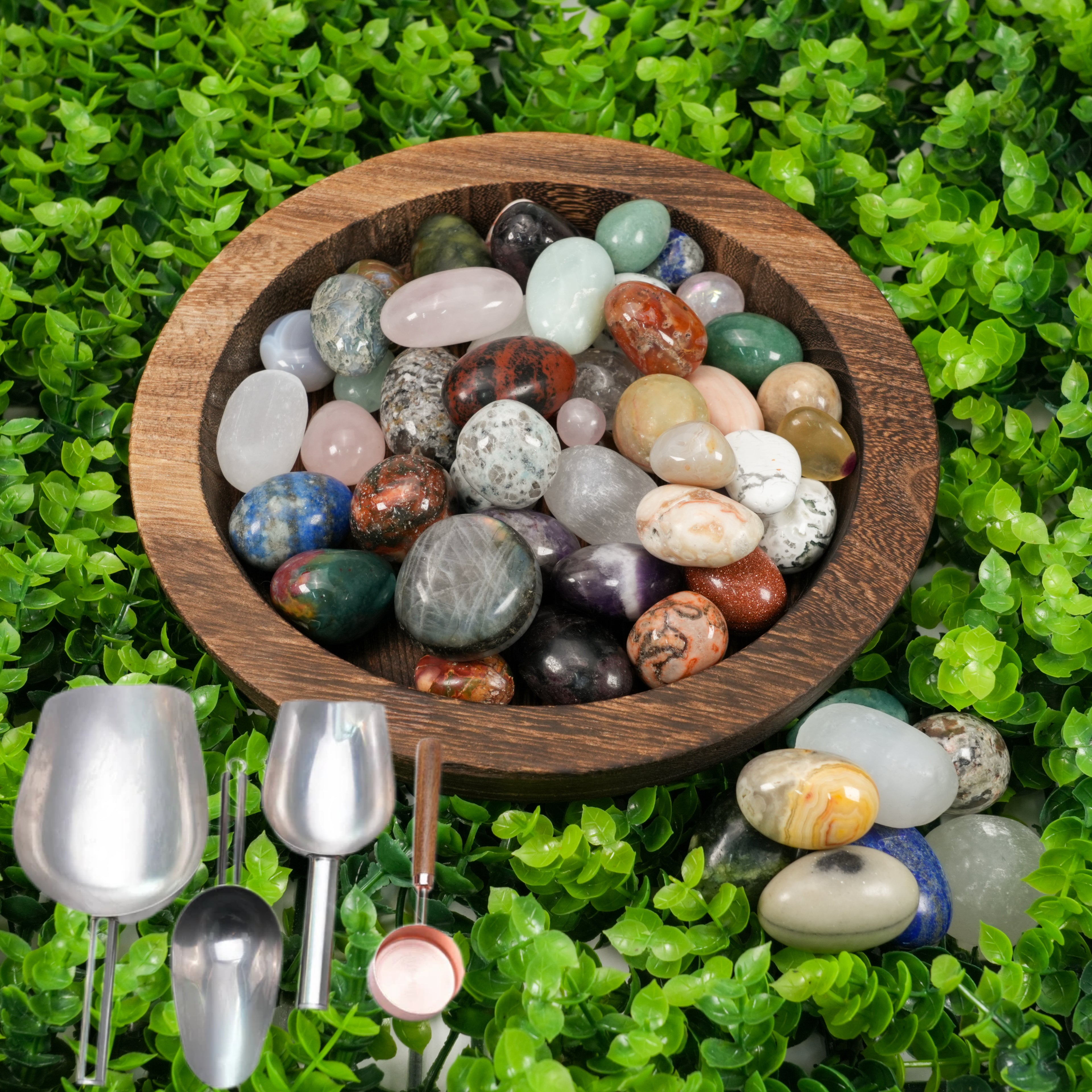 Mixed Crystal Tumbled Stones Scoop - Bulk Healing Crystals for Meditation & Home Decor