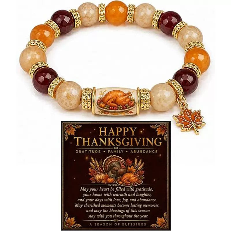 Thanksgiving Fall Beaded Bracelet