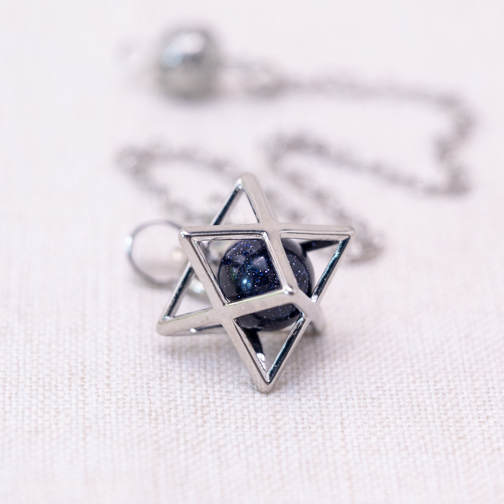 Blue Sand Stone Merkaba Pendulum for confidence