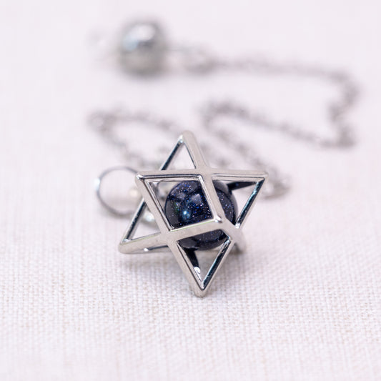 Blue Sand Stone Merkaba Pendulum for confidence