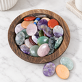 Crystal Worry Stones - Natural Polished Palm Stones for Anxiety Relief & Grounding