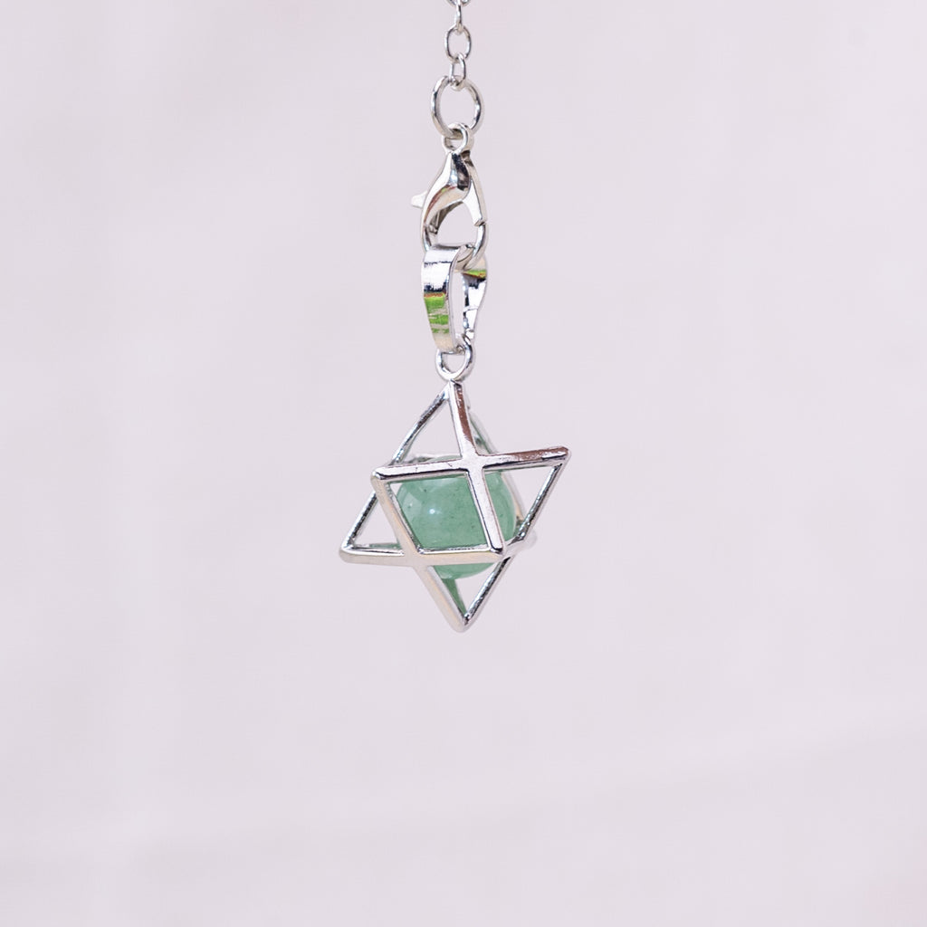 Close-up of Green Aventurine Merkaba for meditation