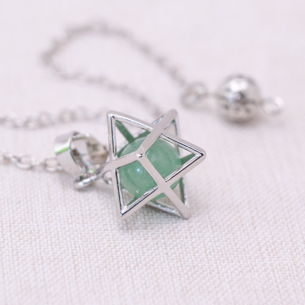 Green Aventurine Merkaba Pendulum for heart chakra healing