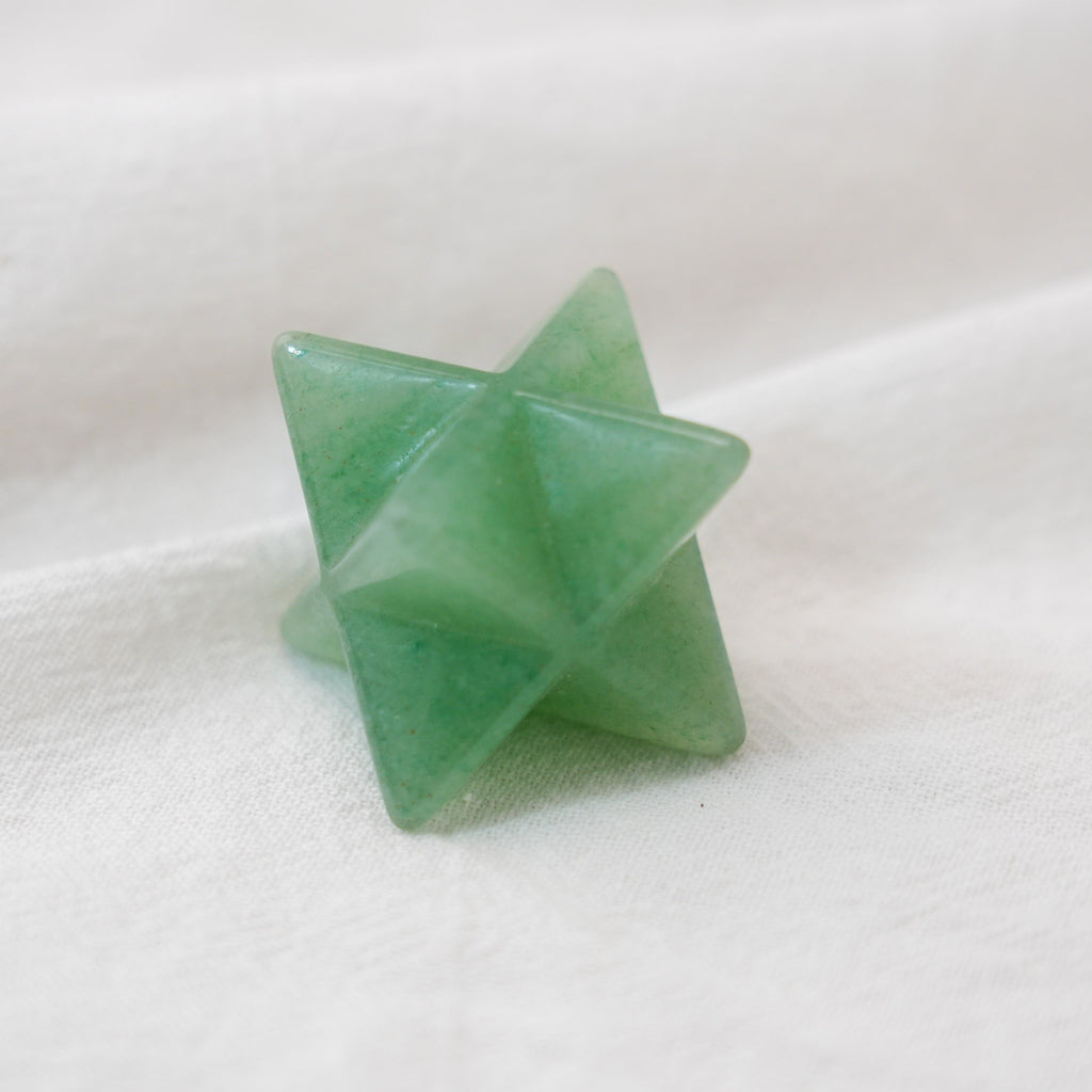 Green Aventurine Merkaba for reducing stress and enhancing inner strength