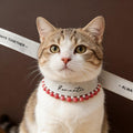 Handmade Cat Crystal Collar - Rose Quartz Adjustable Kitten Necklace, Cute Pet Jewelry Gift for Cat Lovers