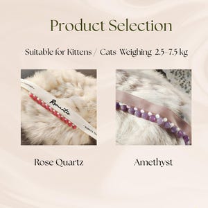 Cat Amethyst Ribbon Collar, Elegant Feline Necklace, Sparkling Crystal Pet Neckband, Soft Adjustable & Safe
