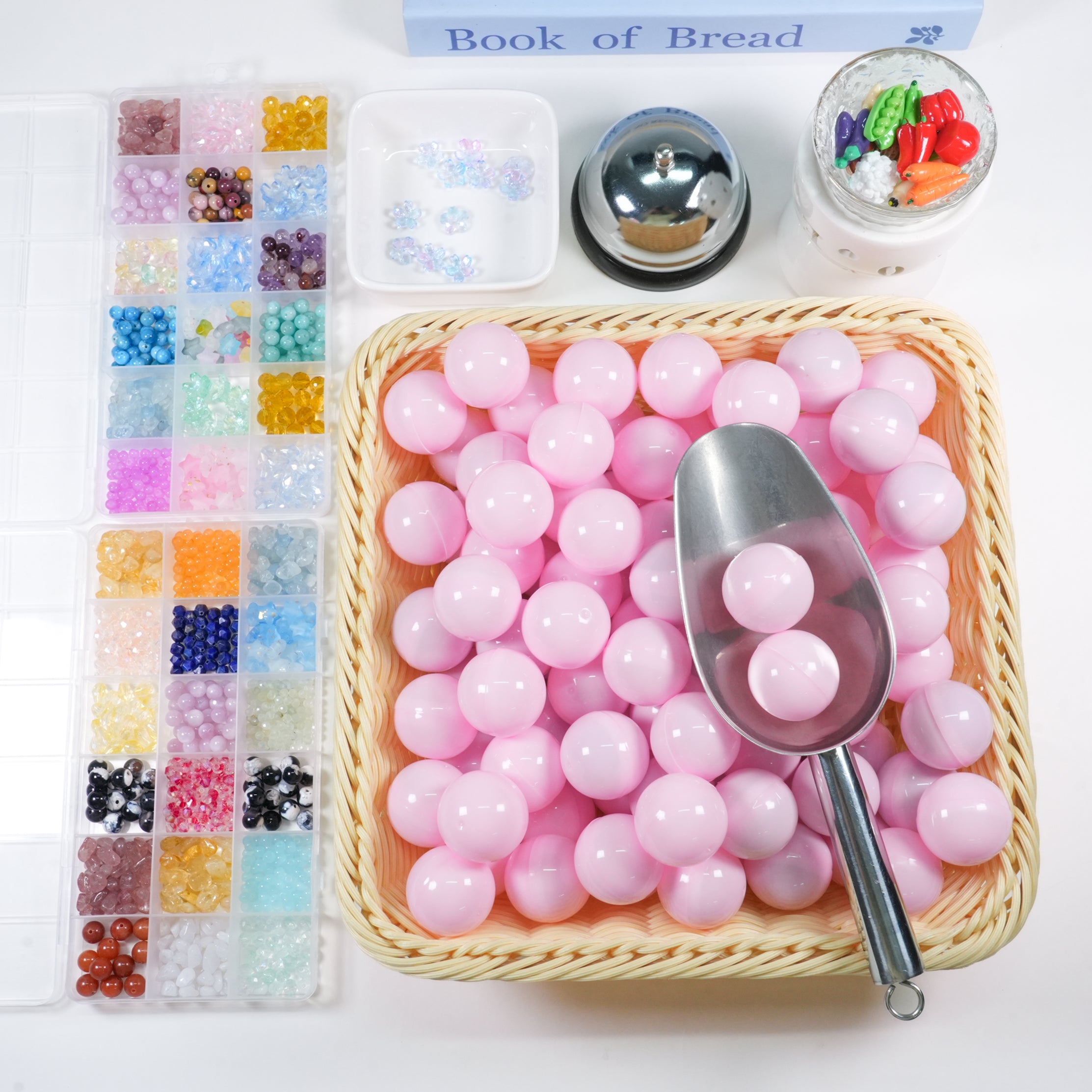 Surprise Scoop Bead Kit‑Mixed Crystal Glaze Resin Beads for Bracelet Making