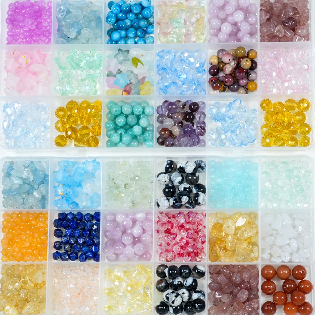 Surprise Scoop Bead Kit‑Mixed Crystal Glaze Resin Beads for Bracelet Making