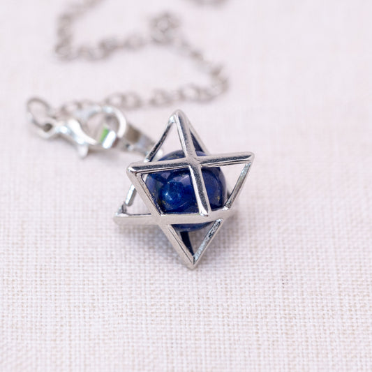 Beautifully crafted Lapis Lazuli Merkaba pendulum for meditation