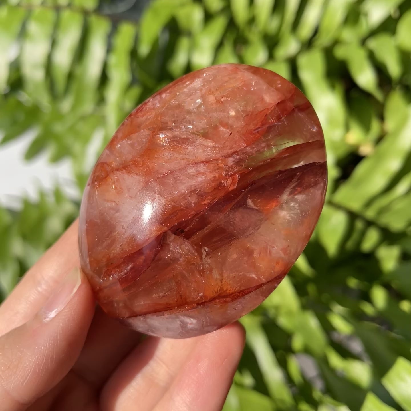 Red Fire Quartz Palmstone