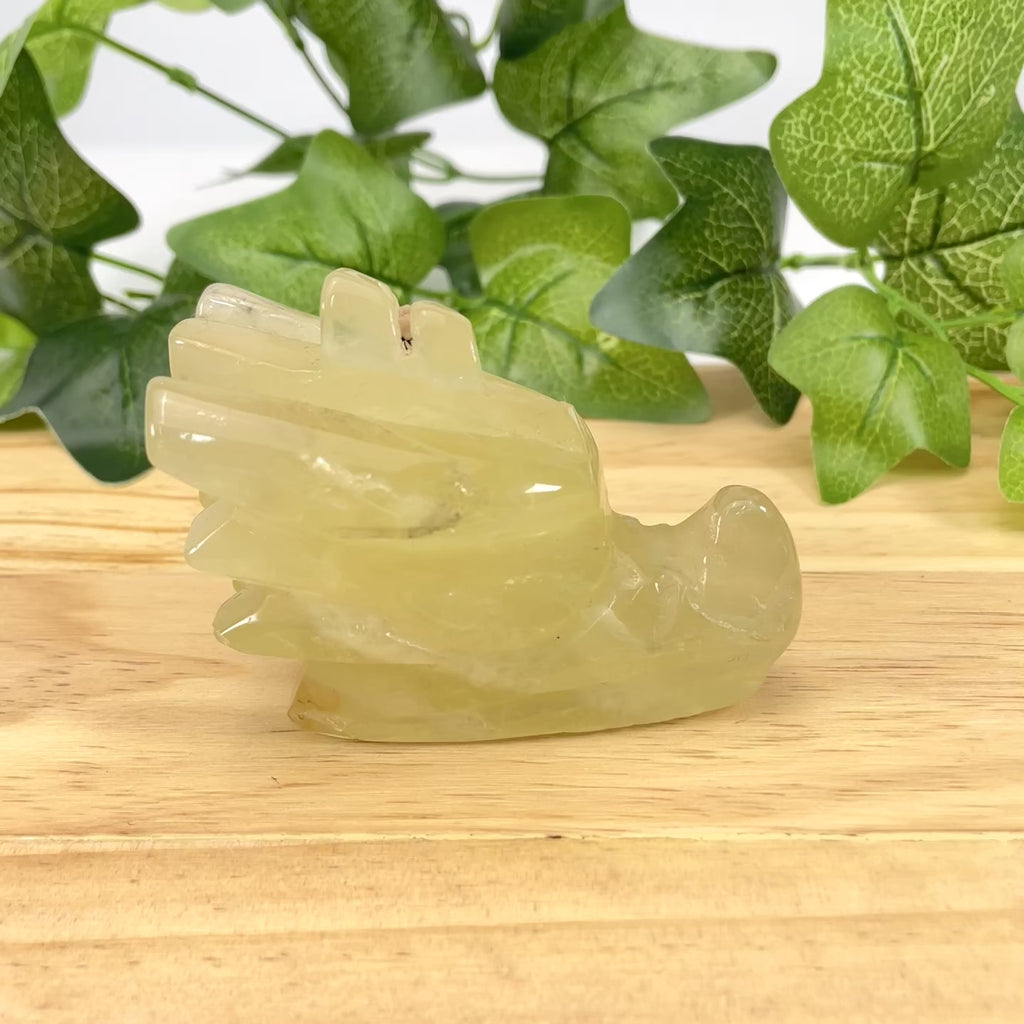 Natural Citrine Dragon Head Carving Crystal Dragon Skull Statue, Feng Shui Wealth Stone Figurine for Home Decor, Healing Crystal Gift