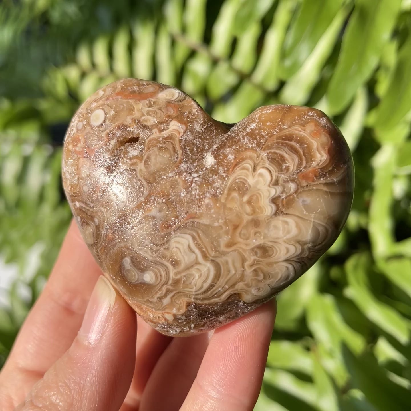 Amber Calcite Heart