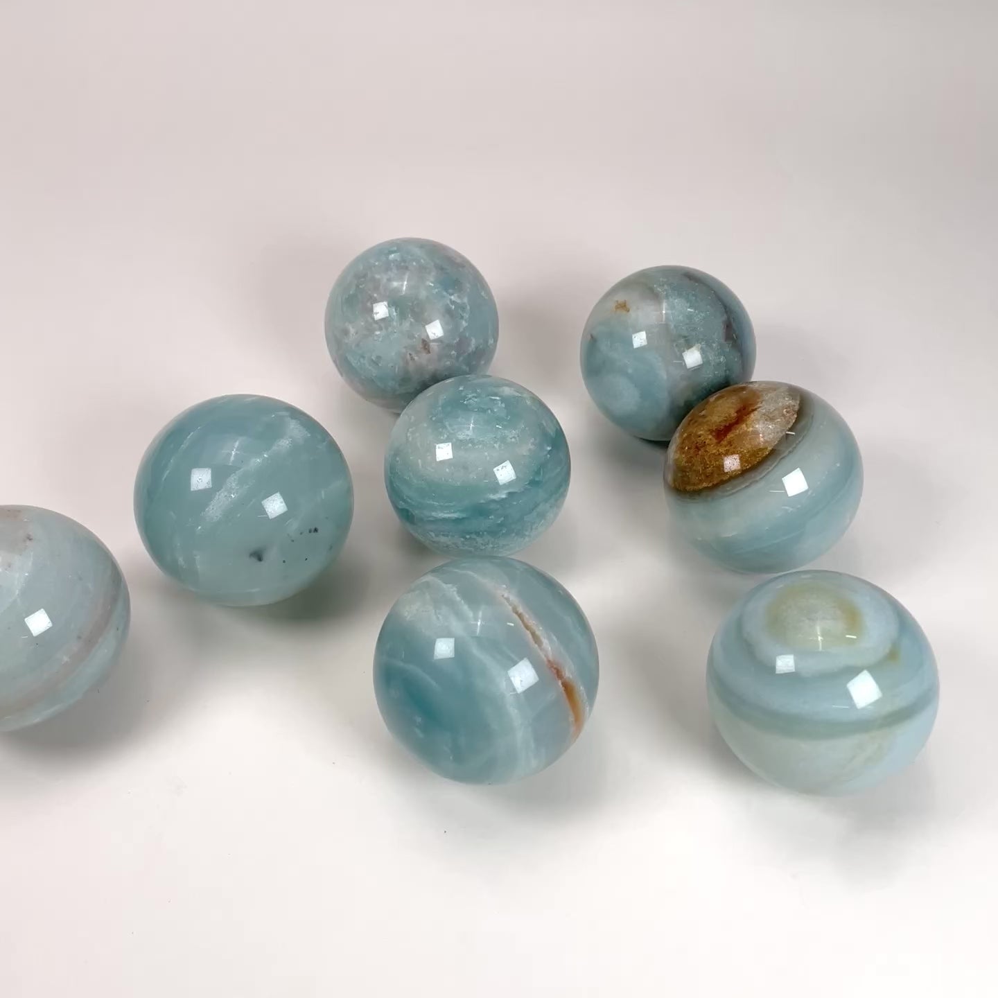 Natural Blue Amazonite Sphere, 5.3cm Polished Crystal Sphere Orb Decor for Home Display Collection
