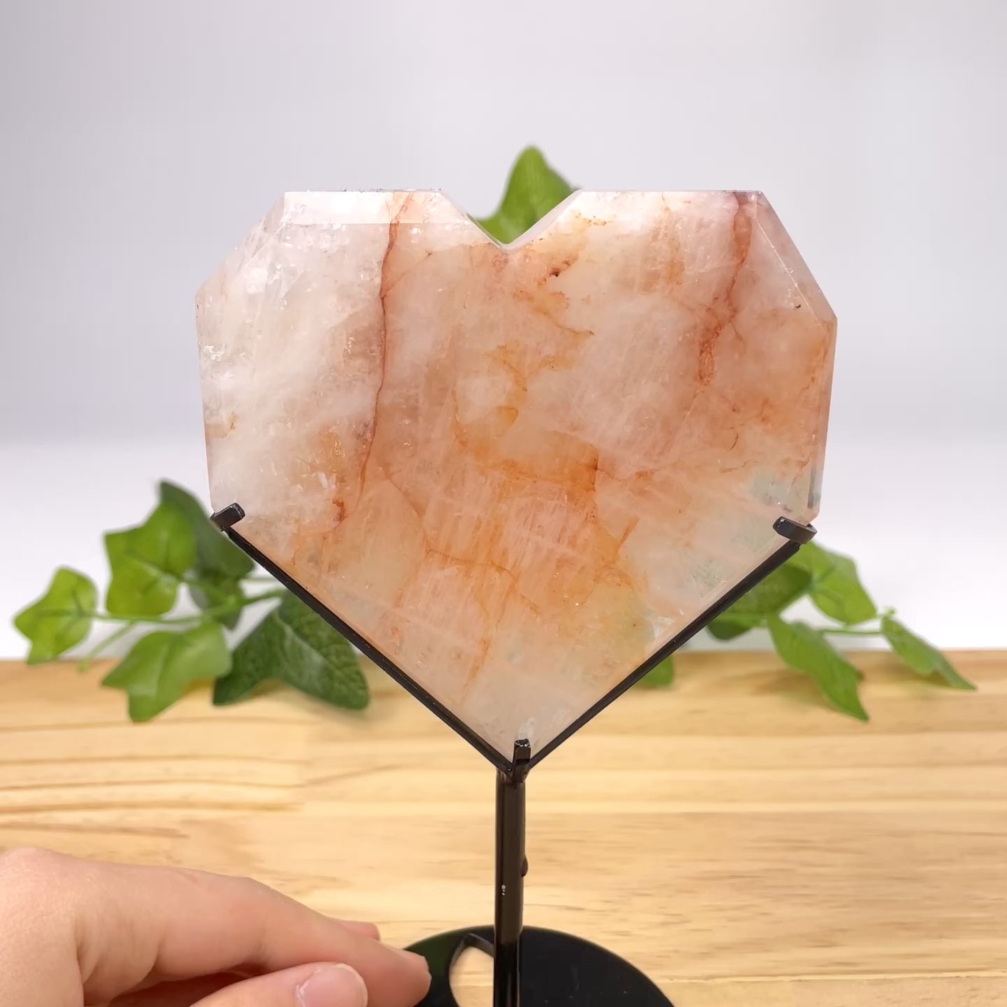 Natural Golden Healer Quartz Heart Spiritual Decor for Abundance & Joy, Unique Healing Stone Set for Meditation & Gift