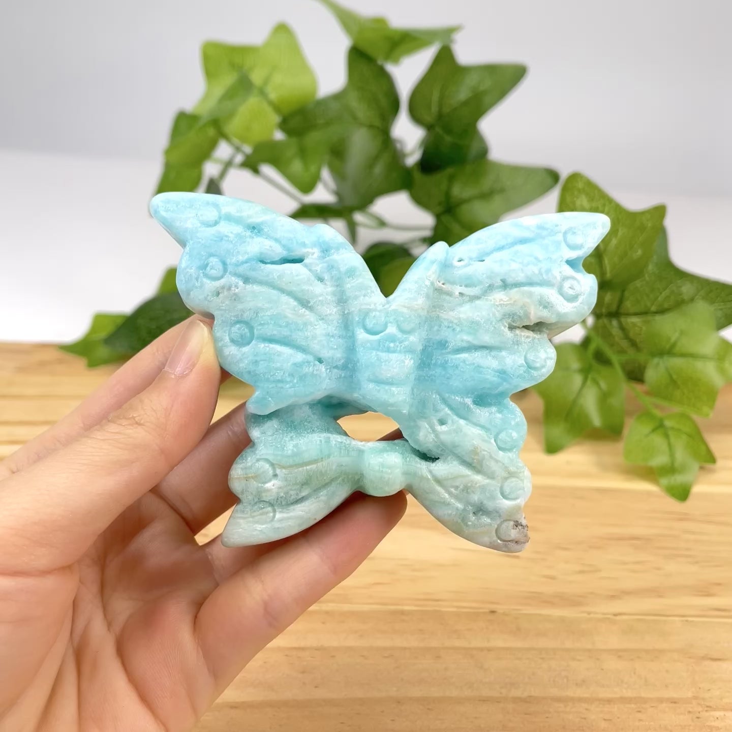 Hemimorphite Butterfly Carving | Natural Blue Hemimorphite Crystal