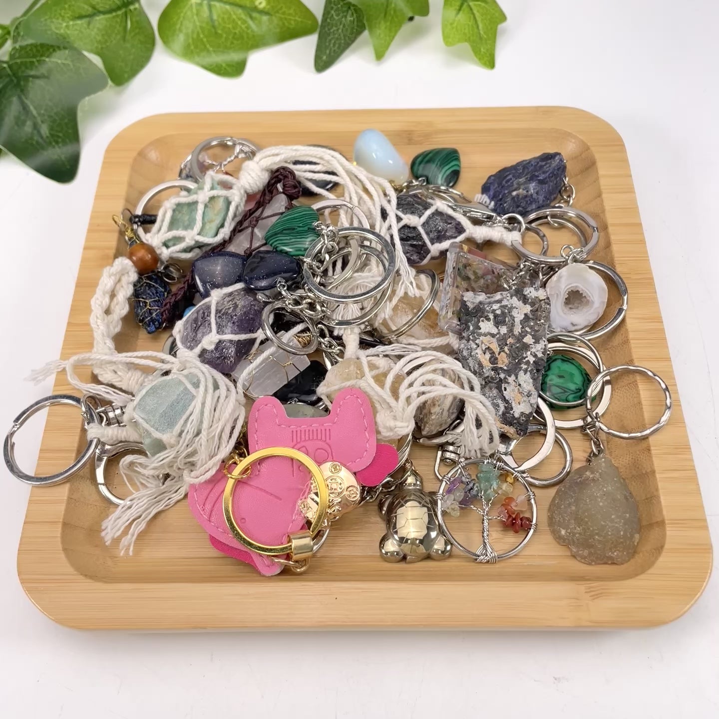 Assorted Crystal Keychains | Mixed Natural Gemstone Keychains, Random Styles