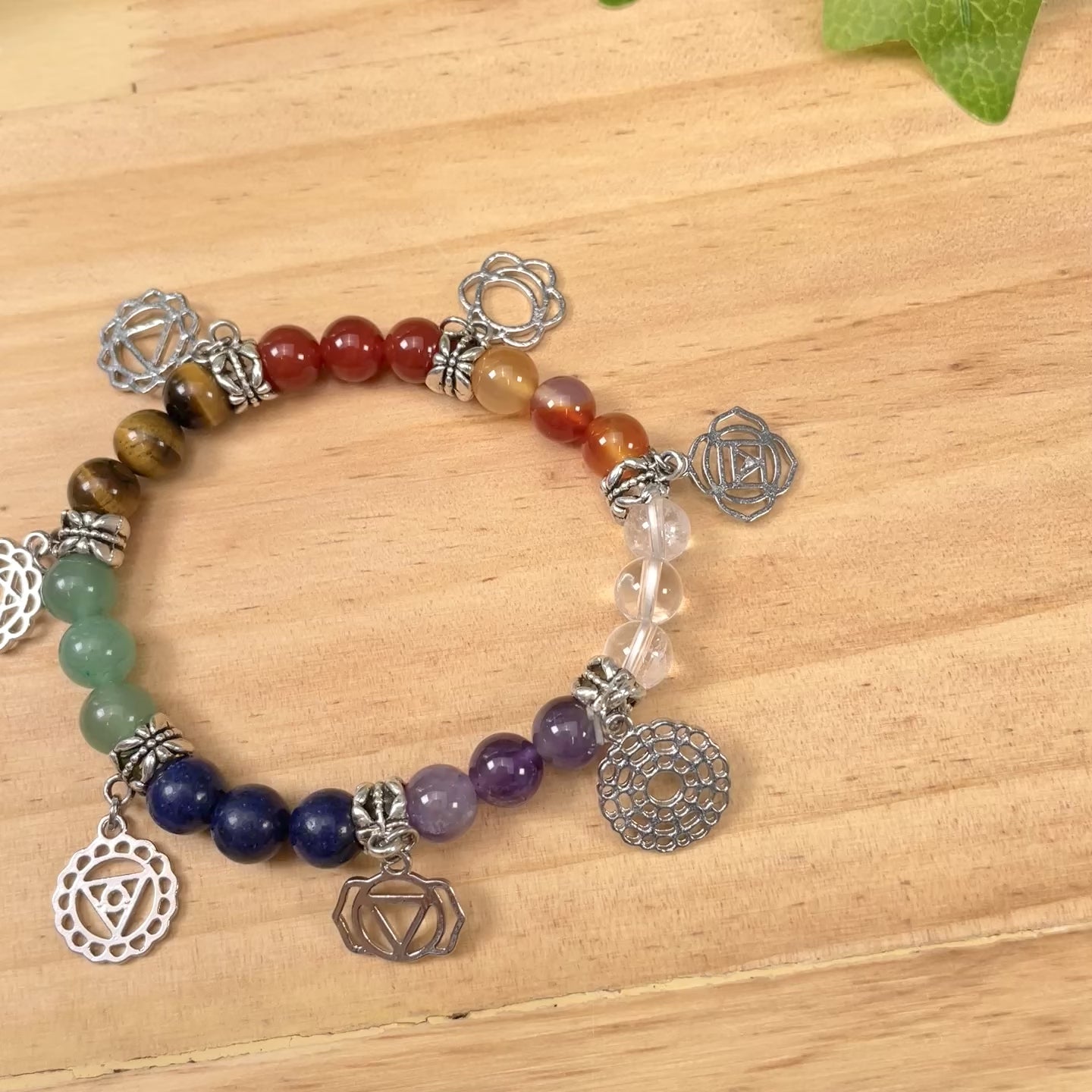 Premium 7 Chakra Natural Crystal Bracelet - Chakra Balancing Jewelry for Spiritual Healing & Yoga